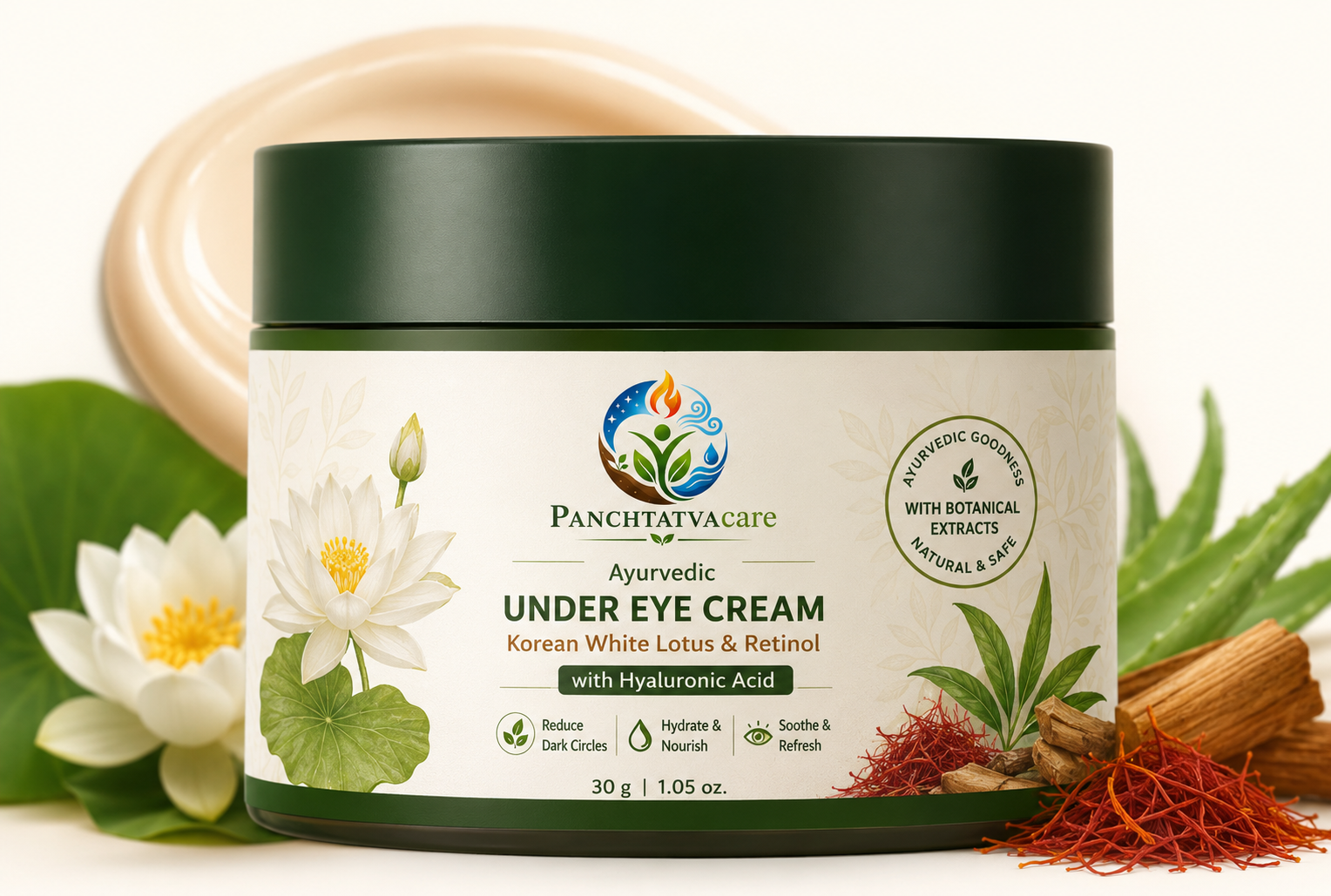 Retinol Under Eye Cream with Vitamin C & Hyaluronic Acid: Ayurvedic Heading Banaoo