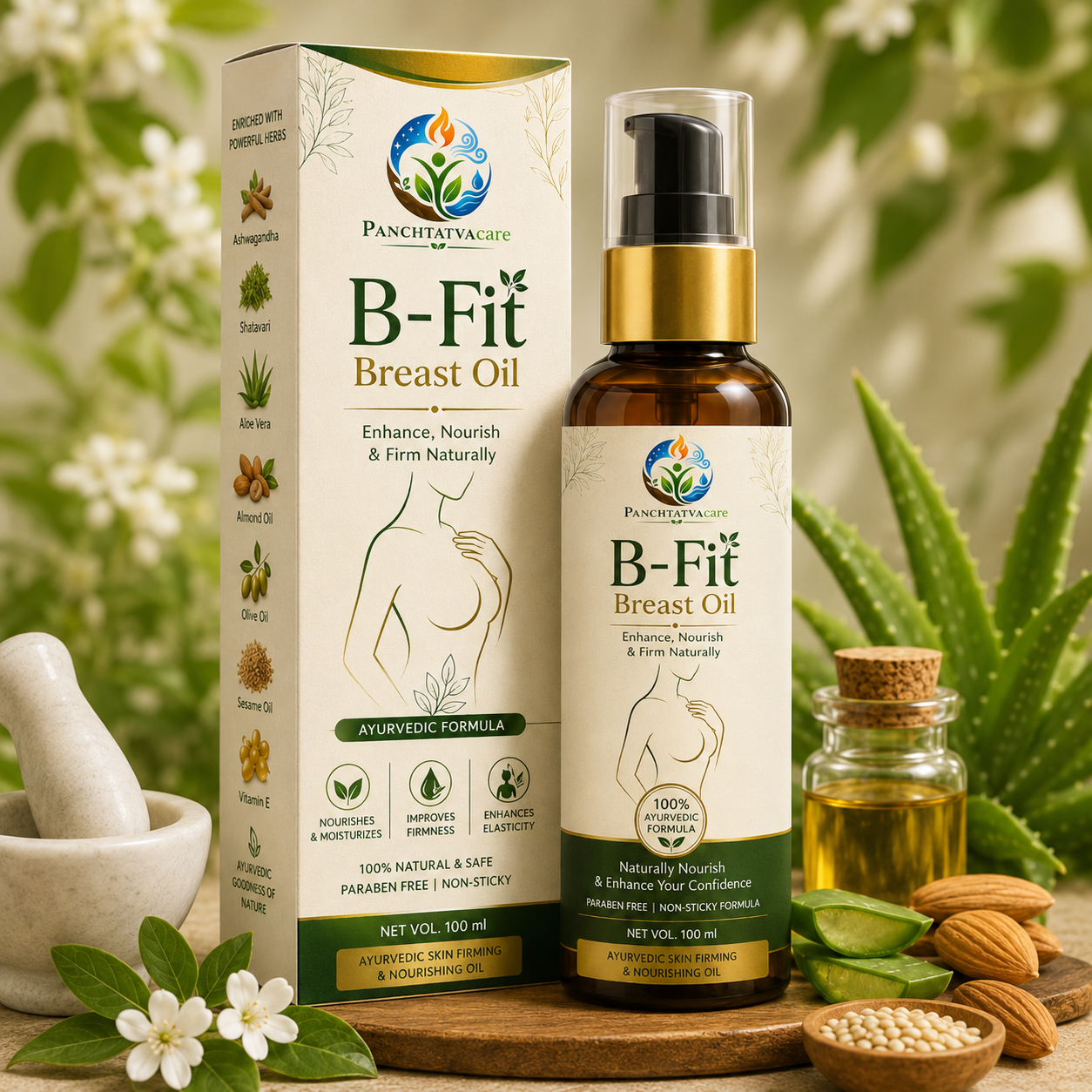 B-Fit Breast Oil | Ayurvedic Skin Firming & Nourishing Oil | Panchtatva Care