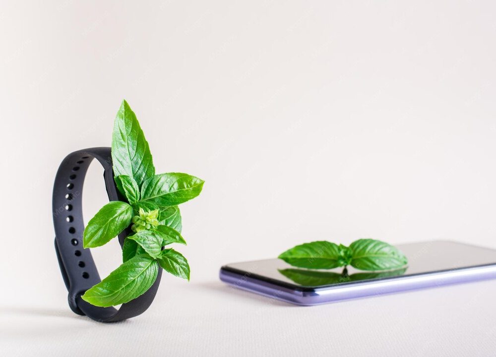 fresh-leaves-screen-fitness-bracelet-smartphone-concept-health-care_107288-6139